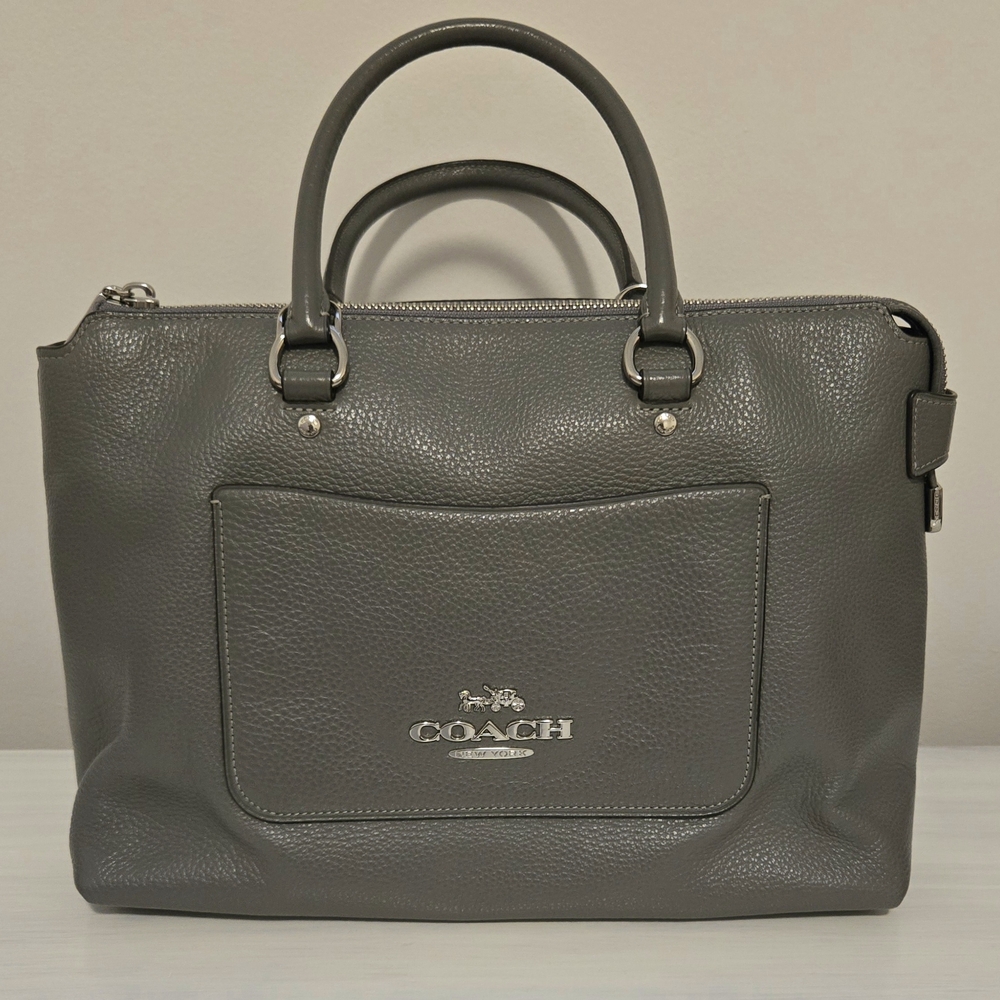 Coach Gray Leather Lady Handbag